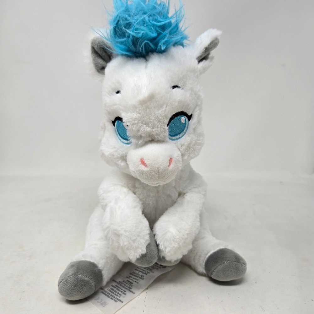 Disney Store Hercules Pegasus Plush White Blue Mane Stuffed Animal Wings